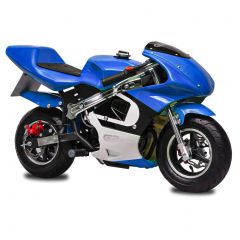Blue GBmoto 40CC 4-Stroke Kids Gas Pocket Bike Mini Motorcycle