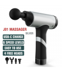 Massage Gun Cordless Handheld Massagers Deep Tissue Percussion Muscle Massager for Pain Relief with Carrying Case (Silver)